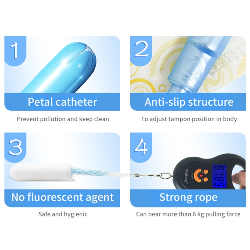 47 Pcs Tampax Pearl Tampons Cotton Core Light Regular Super Absorbency Smooth Catheter Unscented Tampone Replace Sanitary Towel 5