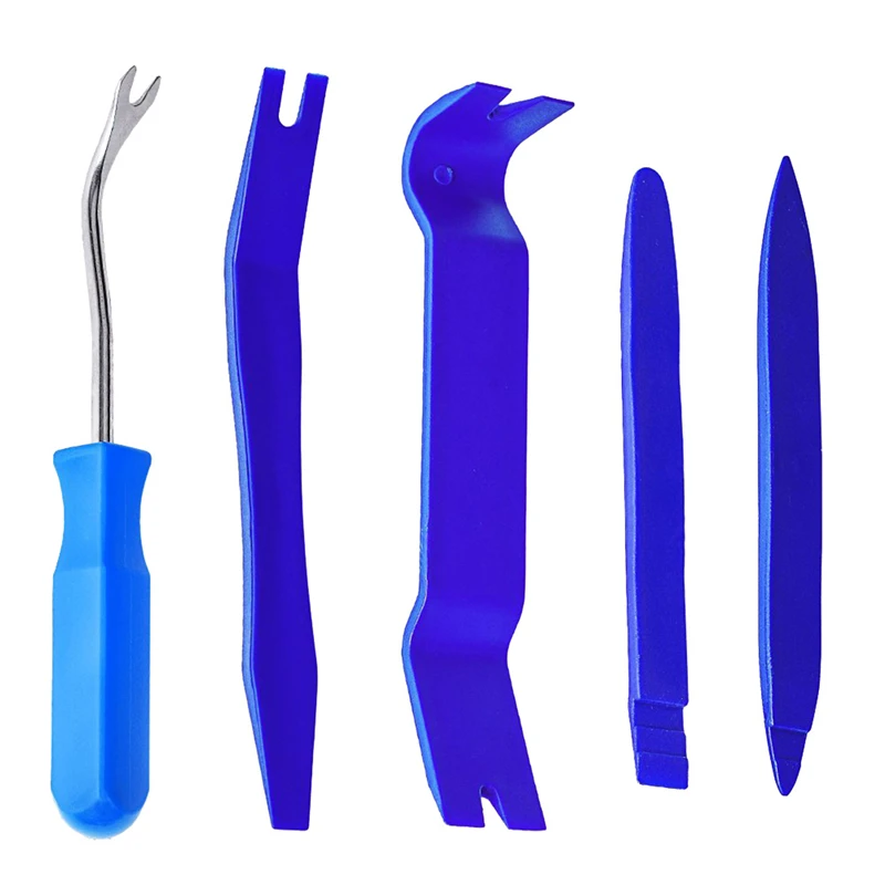 

5Pcs/set ABS Automobile Audio Door Clip Panel Trim Dash Auto Radio Removal Pry Tool Set Orange Car Panel Removal Tools