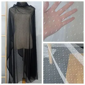 

Non-stretch raindrops tulle mesh lace fabric materials 3 meters=1lot, continuous lace for dress making 2020 NEW