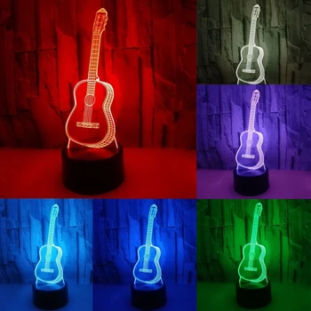 

Creative LED Night Light 7 Color Changing 3D Guitar Shape Touch Lamp Decorative Desk Lamps Home Decoration