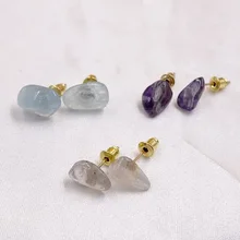

2022 new Fashion Women Temperament irregular colorful Natural Stone earrings Female sexy party Earrings Jewelry Gifts