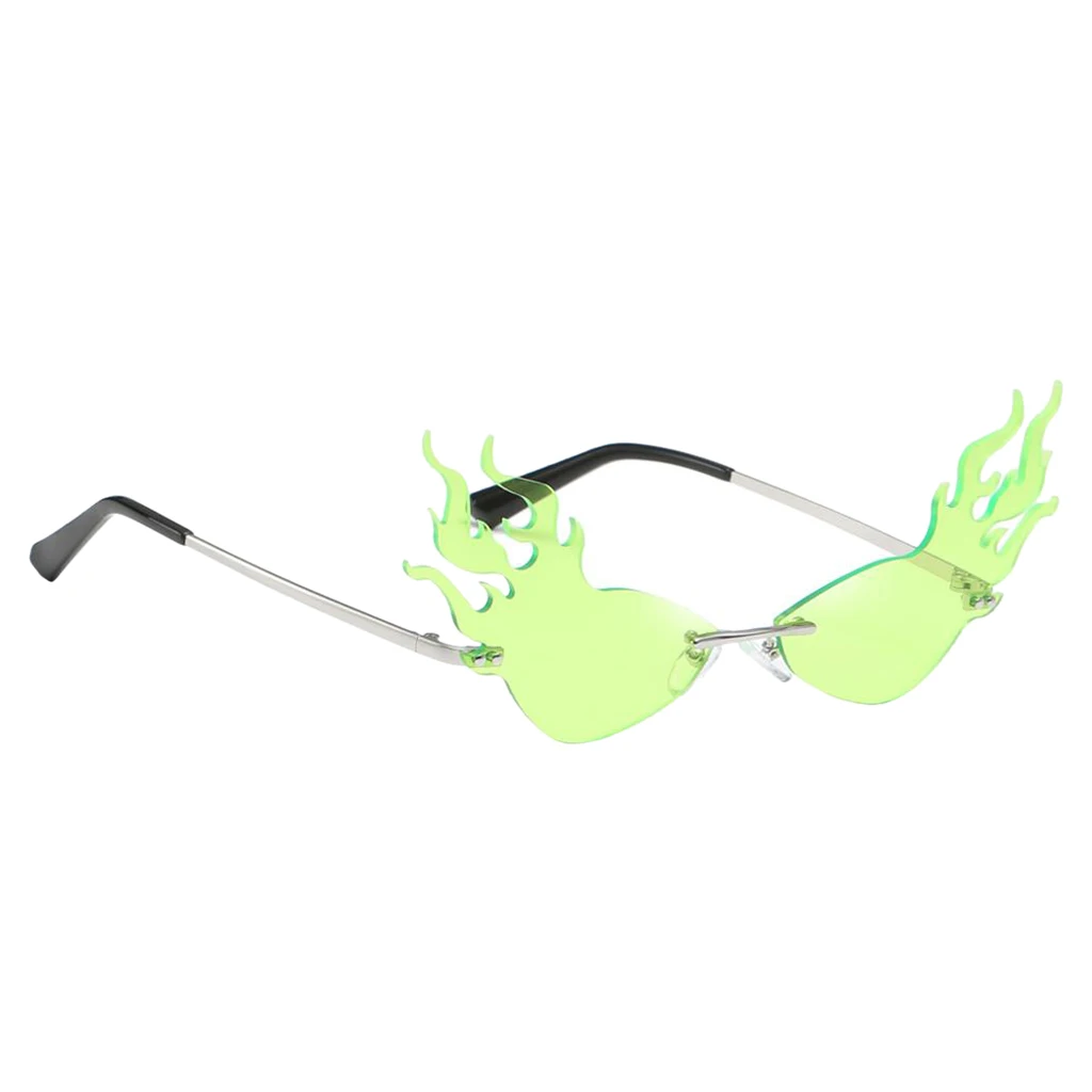 Womens Flame Sunglasses UV400 Sun Glasses Luxury Design Party Eyewear Streetwear Fire Flame Lens Rimless Wave Sun Glasses