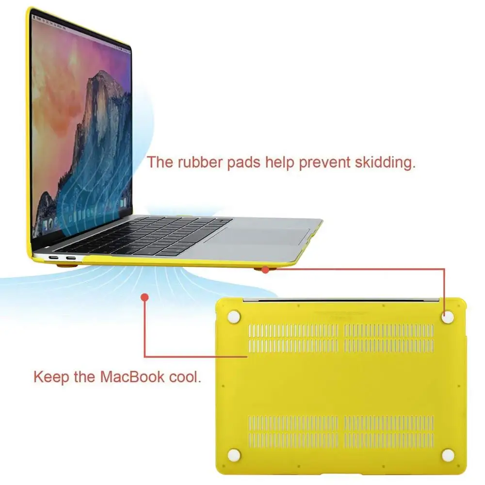 Матовый Одноцветный прорезиненный жесткий чехол-накладка для Apple Macbook, Pro 13 15 Touch Bar A2159 A1990 для нового AIr13 A1932