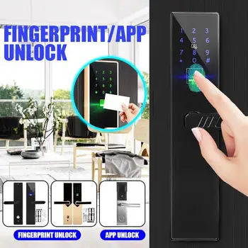 

Smart Electronic Fingerprint Lock, Security Intelligent Smart Lock With Credit Card Password Fingerprint Key ,Door Lock Hotels