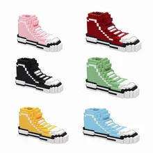 

Medium Particle Shoes Model Toys Sports Shoes Basketball Shoes Assembling Building Blocks Practice Hands-on Ability Toy Gifts
