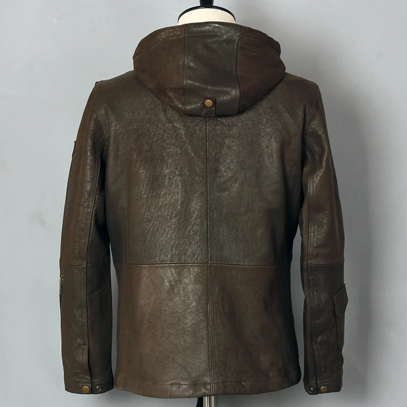 AVIREX FLY модная куртка из натуральной кожи с капюшоном мужская зеленая овчина летная куртка пилот куртка ветровка узкое повседневное пальто