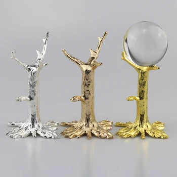 

Metal Display Stand Crystal Glass Lens Ball Large Divination Photography Lensball Base 60 80 100mm Big Magic Sphere Globe Holder