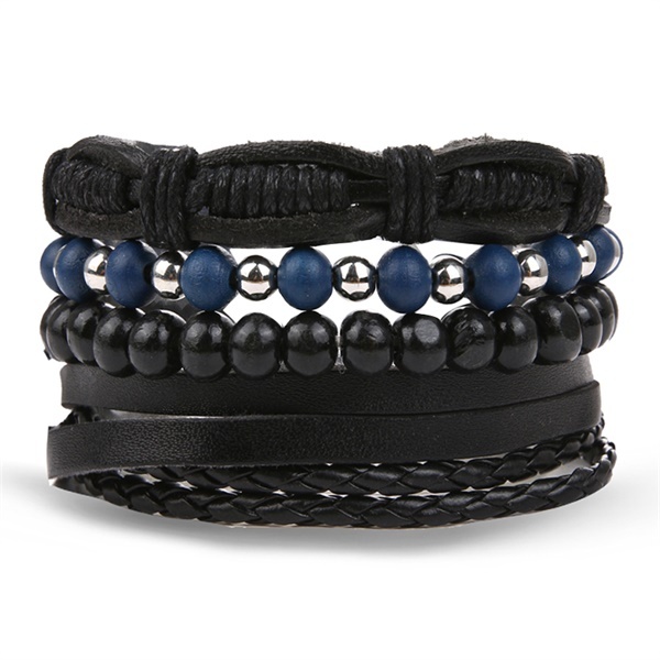 Vintage Flower Bracelets & Bangle Boho Multiple Layers Leather Bracelet 2019 For Women Man Wrap Female Punk Jewelry Gifts