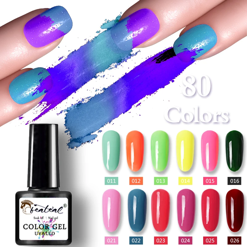 Beateal 80 цветов Гель лак для ногтей Vernis полуперманентный УФ светодиодный гель