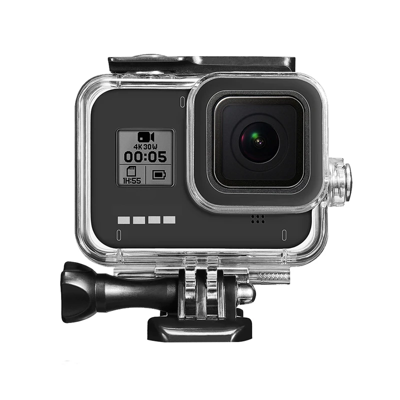 Водонепроницаемый корпус+ закаленная пленка+ противотуманная пленка для GoPro Hero 8 черная камера для подводного дайвинга полный чехол с линзой Filte