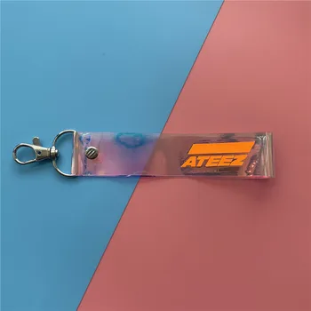 

Kpop ATEEZ keychain Mobile Phone Strap Laser PVC Hand Name Article Handbag Pendant Key chain Mobile Phone Charm YUNHO