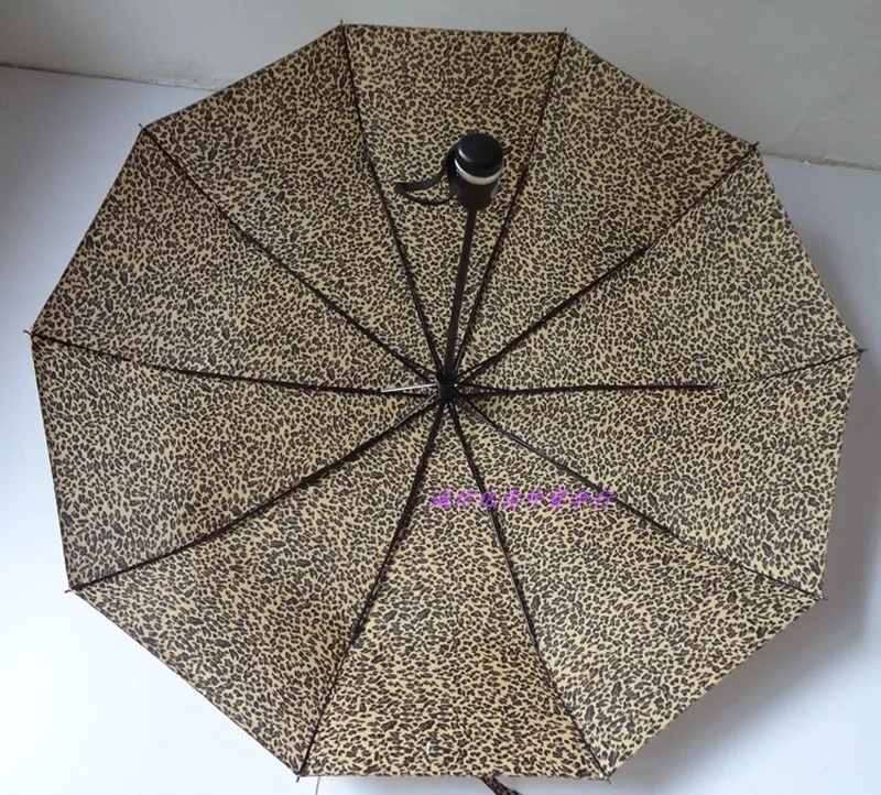 Fashion Leopard Pattern Women Rain Umbrella 10-Rib Super Windproof Anti UV Parasol Luxury Male 3 Folding Automatic Umbrella15