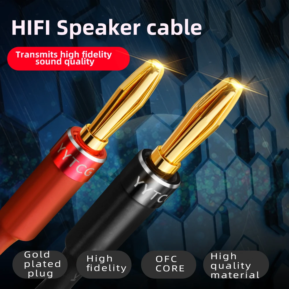 Одна пара YYTCG HiFi аудио динамик кабель высокого качества чистая медь diy провод с