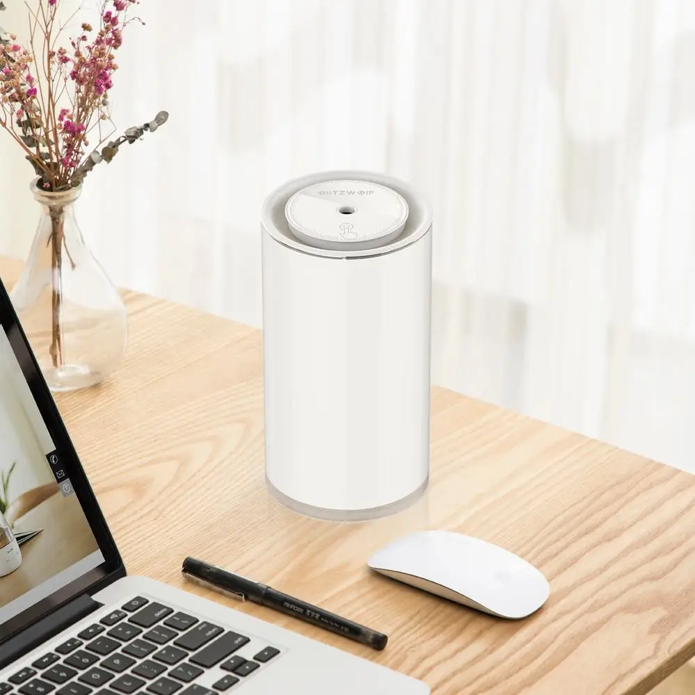Goedkoop Blitzwolf BW FUN2 Smart Touch Control Elektrische 2W 400mL Ultrasone Luchtbevochtiger LED Licht Desktop USB Luchtreiniger Mist Diffuser