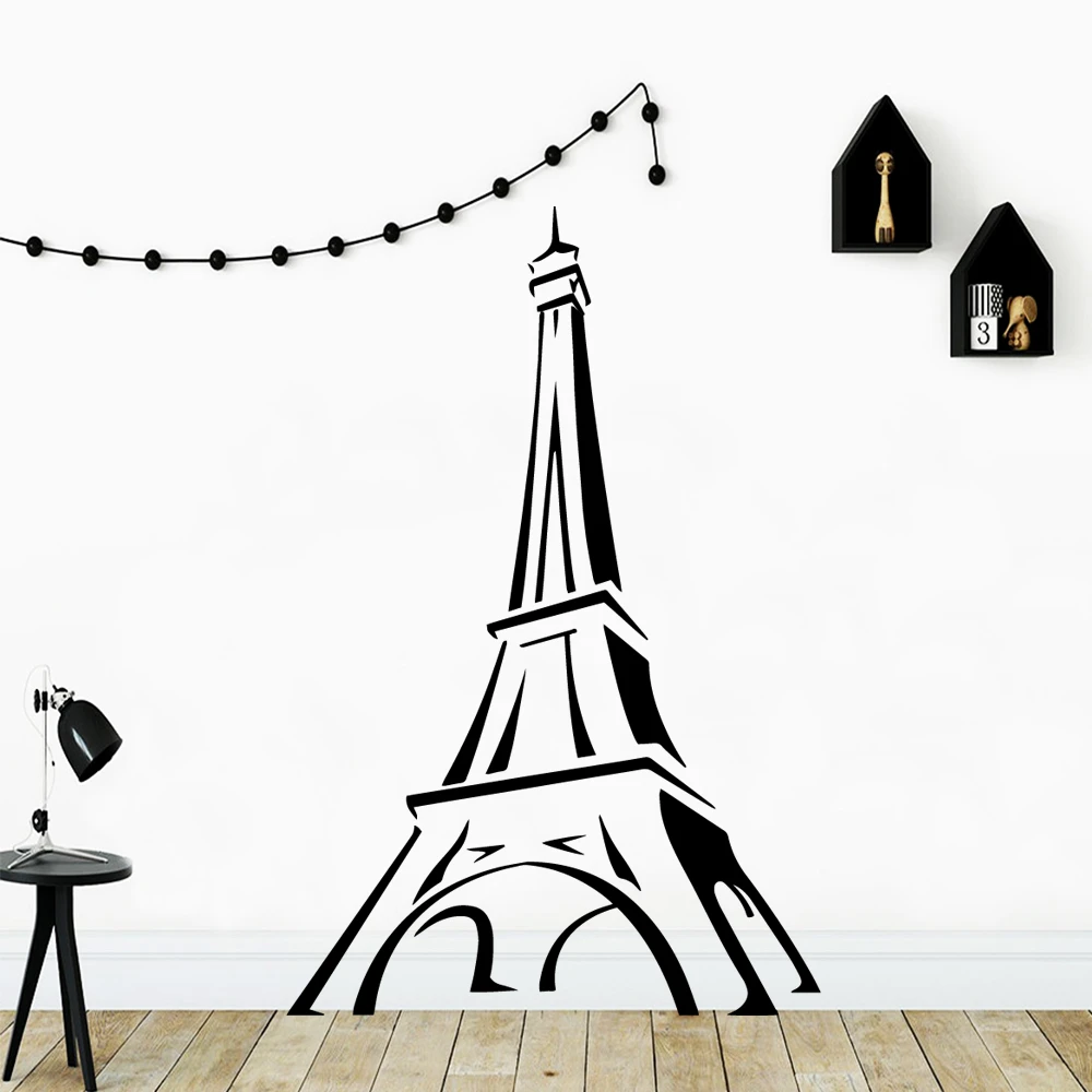 Cartoon Eiffeltoren Muursticker Pvc Muurstickers Art Behang Voor Kinderen Party Decor Behang|Wandstickers| - AliExpress