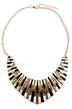 

Chain Necklace fancy Necklace Jewelry Vintage Gold Necklace Bohemian Style Woman Gift black and white