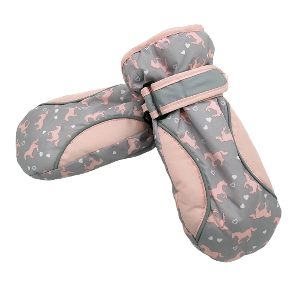 Ski Gloves, Winter Warm Waterproof Snow Gloves Mittens Mitts Warm SKiing Snow Kids Windproof Gloves for Kids Skiing Gloves