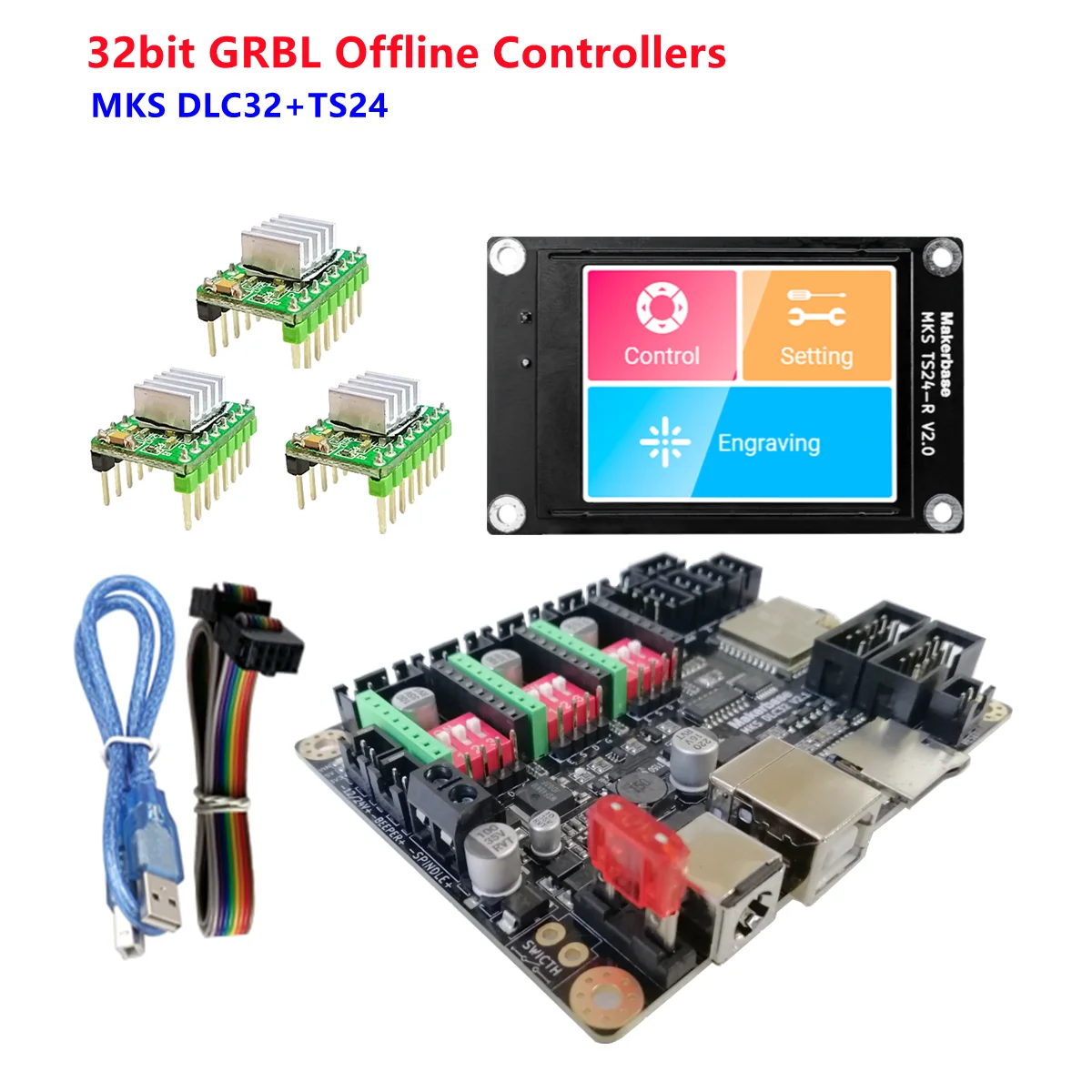 MKS DLC32 V2.1 TS24-R LCD GRBL offline controller CNC 32bit ESP32 control card 3018 PRO upgrade kit for laser engraver machine |