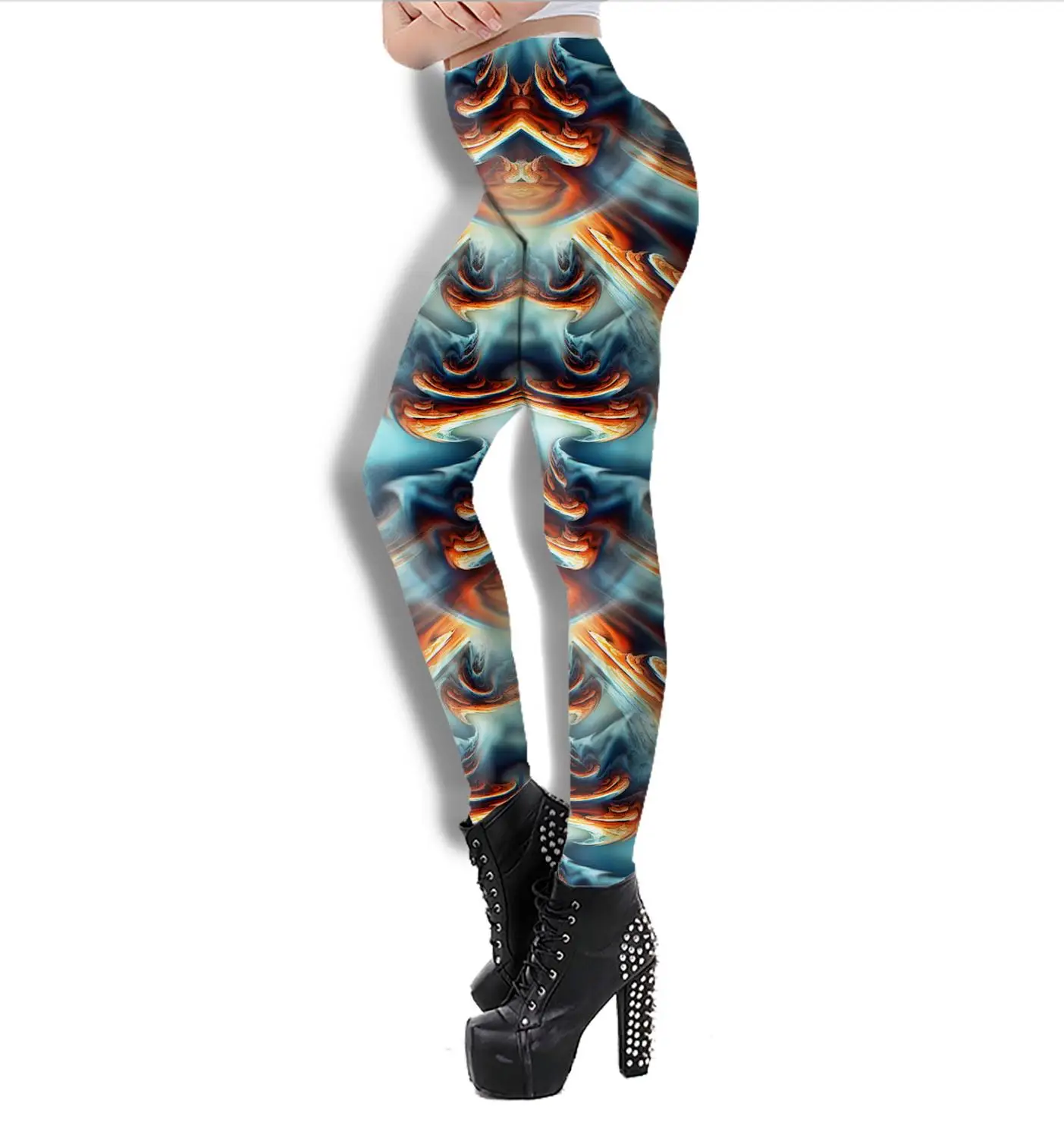 

LIASOSO New Women Sexy 3D Print Stripe Flower Butterfly Green Leaf High Waist Leggings High Stretch Street Fitness Pants B126-03