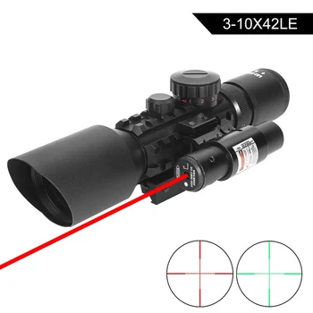 

OLN M9 3-10x42EG Tactical Optics Reflex Sight Riflescope Picatinny Weaver Mount Red Green Dot Hunting Scopes With Red Laser