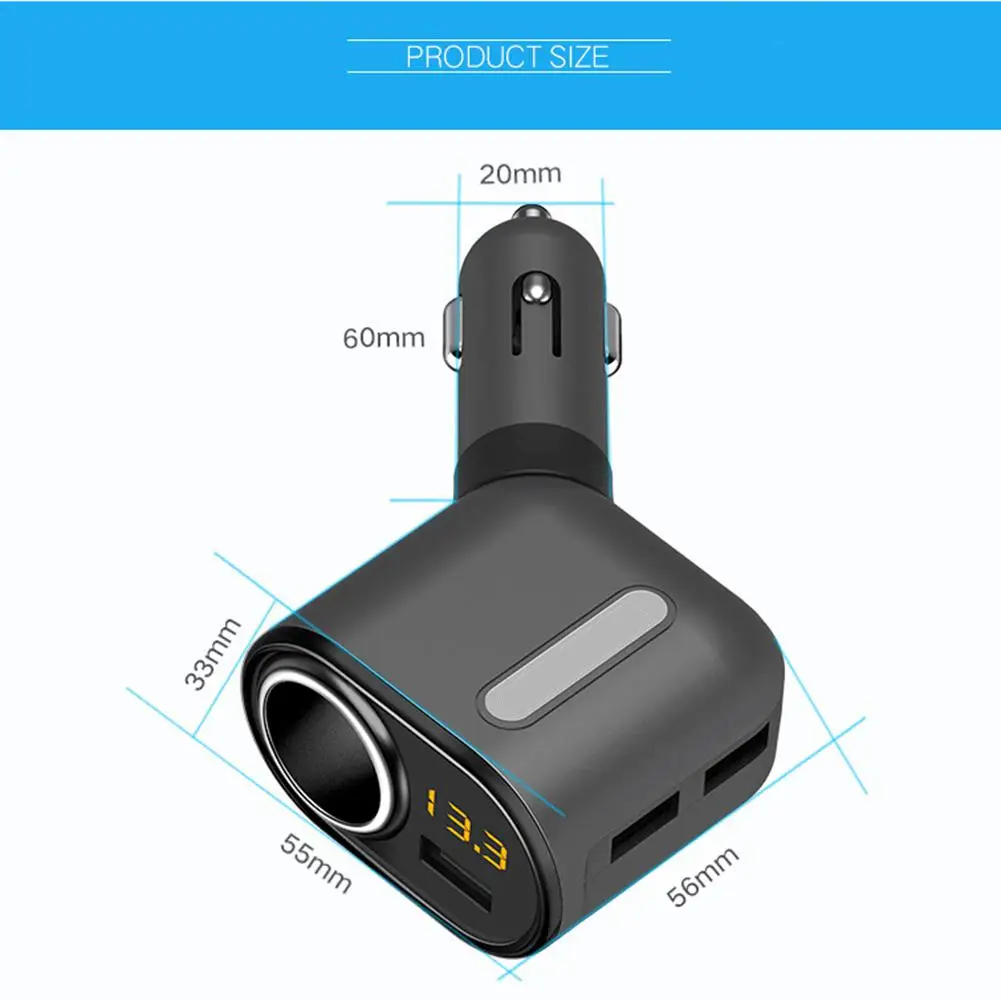 3 порта DC12-24V USB Автомобильное зарядное устройство розетка для автомобильного прикуривателя Разветвитель адаптер питания с напряжением Авто дисплей аксессуары
