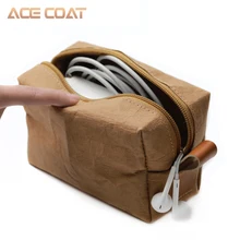 ACECOAT Моющийся крафт-чехол для мыши, сумка для беспроводной мыши, адаптер для ноутбука, зарядное устройство, USB кабель, мульти сумка для Macbook