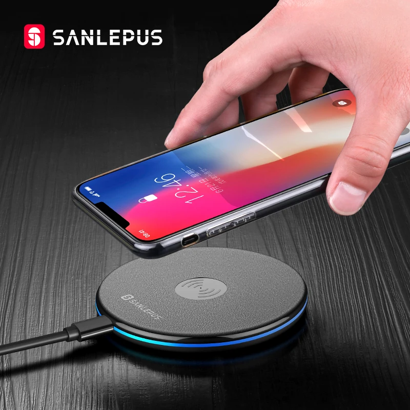 

SANLEPUS Qi Wireless Charger for iPhone X XR XS Max 8 Plus Portable Phone Charging Pad for Samsung S8 S9 Note S10+ Xiaomi mi 9