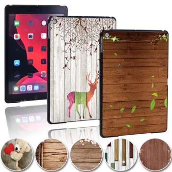 

Tablet Case for Apple IPad 8 2020 10.2 Inch - Casual Printed Wood Pattern Shockproof Hard Shell Back Cover + Free Stylus