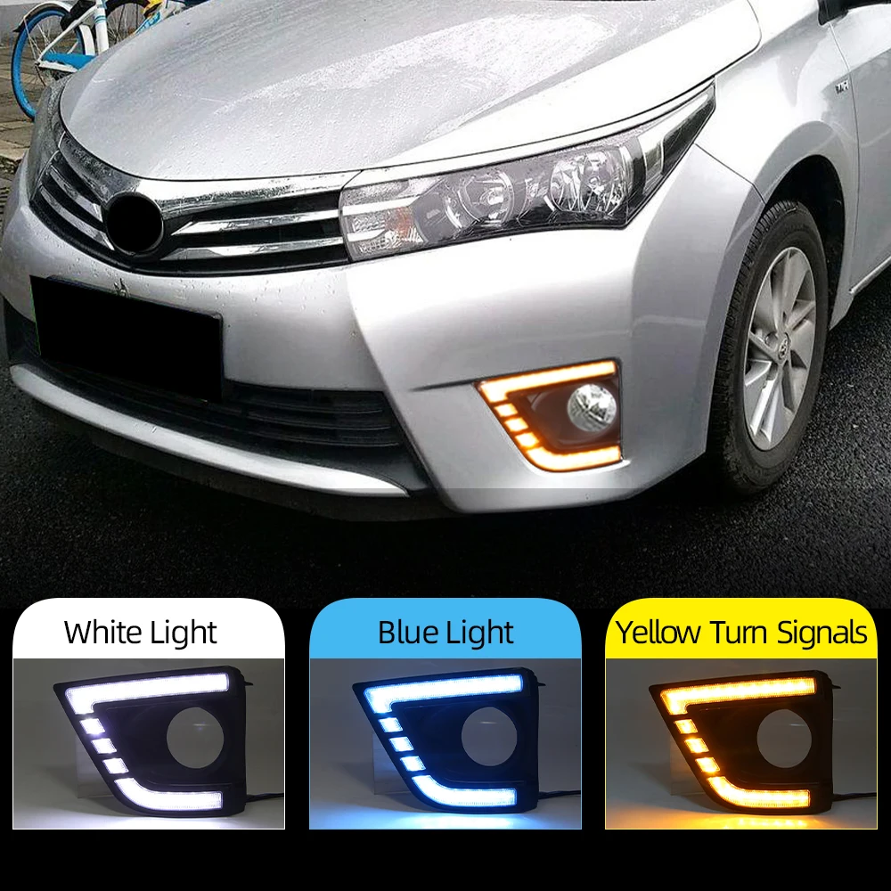 Светодиодные дневные ходовые огни для Toyota Corolla 2014 2015 2016 огсветильник белого цвета
