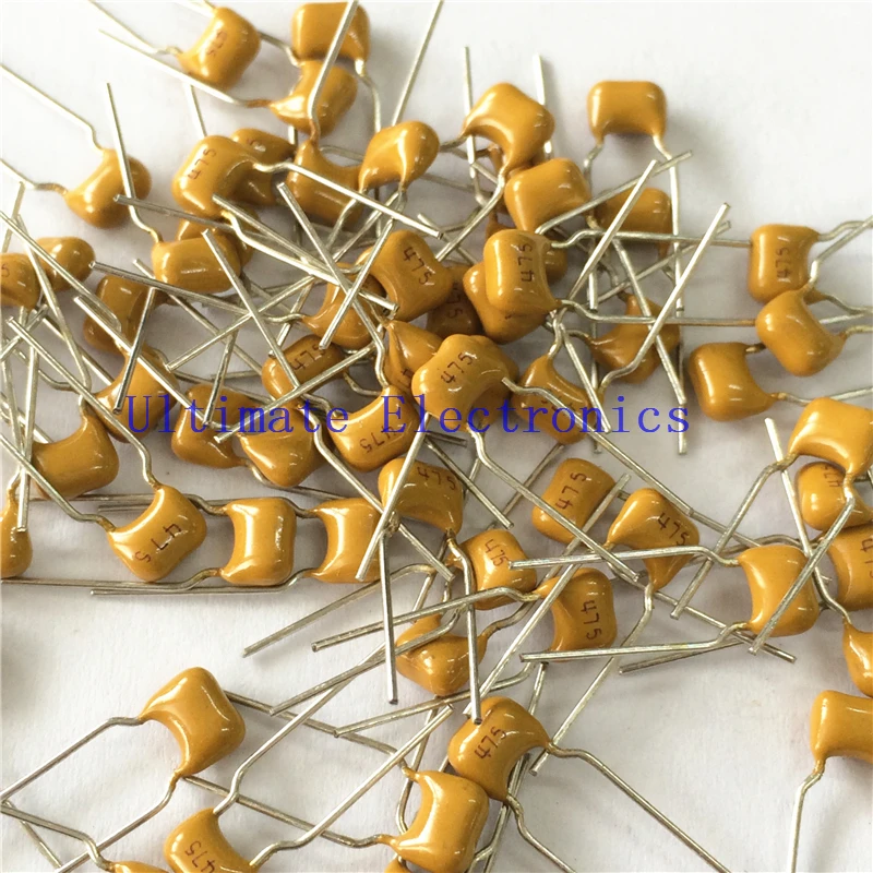 1000pcs/lot Multilayer ceramic capacitor 4.7uF 475 50V 4700nF 475M P=5.08mm | Электронные компоненты и