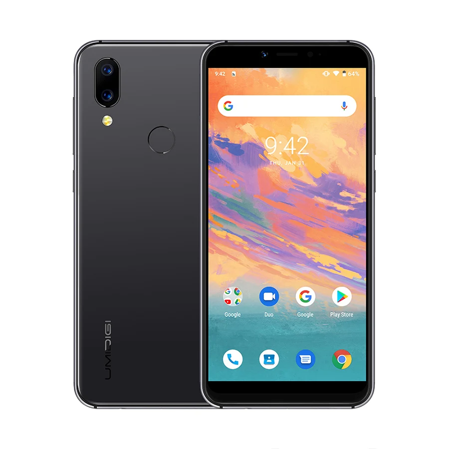 UMIDIGI A3S Android 10, глобальная полоса, 3950 мАч, двойная тыловая камера, 5,7 дюймов, смартфон, 13 МП, селфи, три слота, двойной, 4G VoLTE Celular - Цвет: Space gray