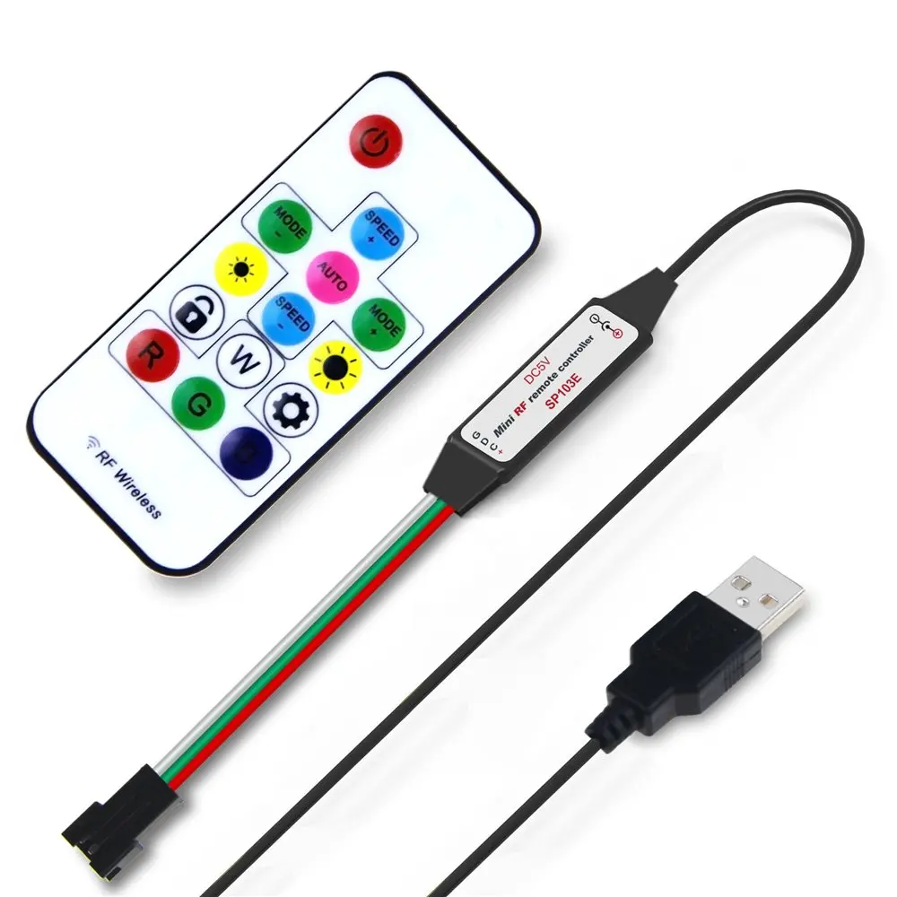 Светодиодный диммер 14key RF USB WS2812B контроллер волшебный для DC5V WS2812 светодиодный