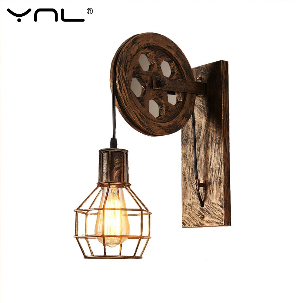 

Retro Industrial Loft Decor Wall Lamp E27 Edison Light Bulb Vintage Wall Light Fixture Wandlamp Dining Iron Pipe Lamp Lighting