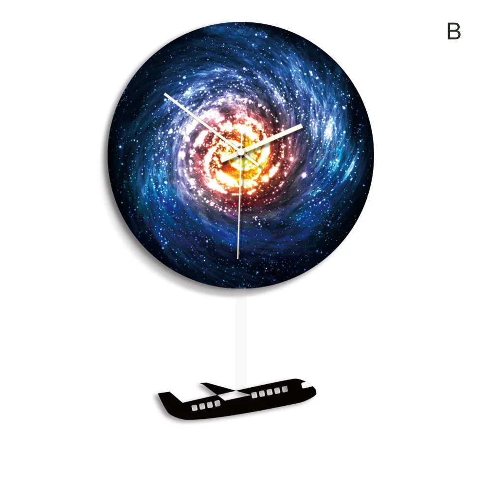1 Pcs Wall Clock Black Hole Round Removable Durable for Home Bedroom Office E2S - Color: b
