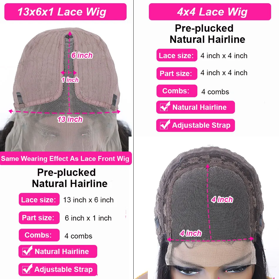 28 30 Inch Straight Lace Wig Human Hair 13x1 Transparent Lace Human Hair Wig For Women Straight 5x5 Lace Closure Wig Indian Hair