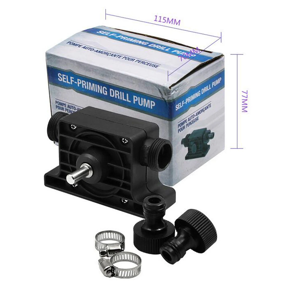 8mm Shank Mini Self-Priming Hand Electric Drill Water Pump Portable Power Tools with Hose Clamps and Connector