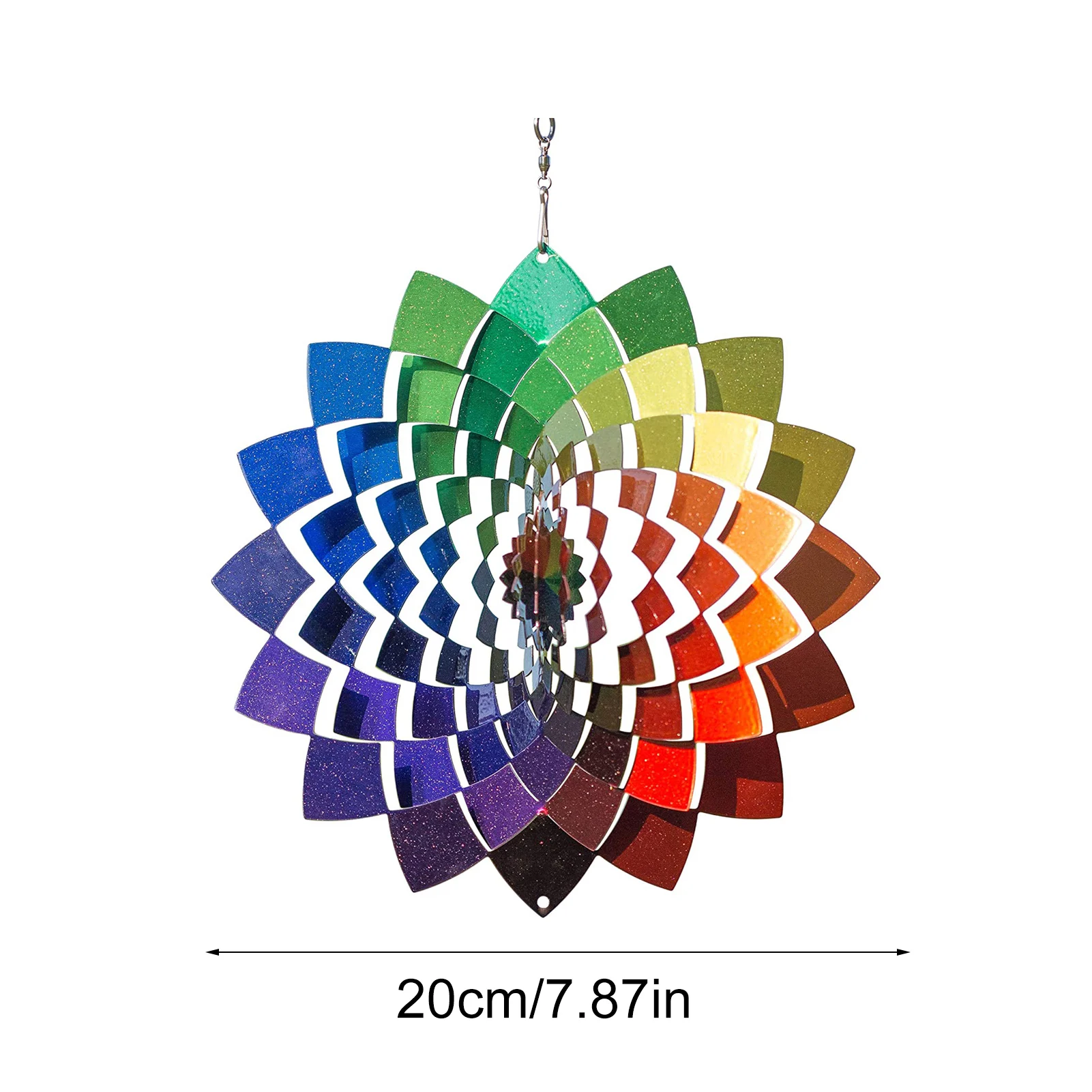3d Rotating Wind Chimes Stainless Steel Wind Spinner Pendant 