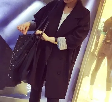 

Spring And Autumn New Style Korean-style Elegant Versitile Fashion Double Breasted Mid-length Long Sleeve Casual Small Suit Coat