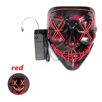 

Halloween V type glow mask with blood terror LED flash face mask prom decoration adult festival party remote control mask decor
