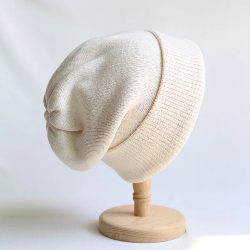 VISROVER 6 colors solid real cashmere beanies winter hat for woman acrylic hat woman Autumn Warm skullies for man Wholesales 4
