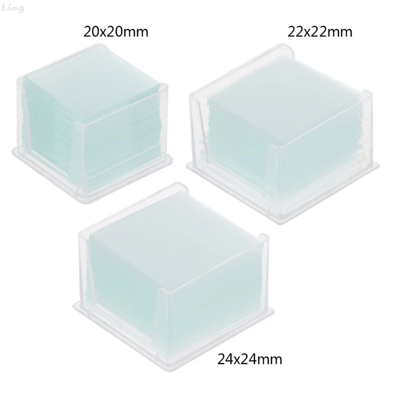100 Pcs Transparent Square Glass Slides Coverslips Coverslides For Microscope Optical Instrument