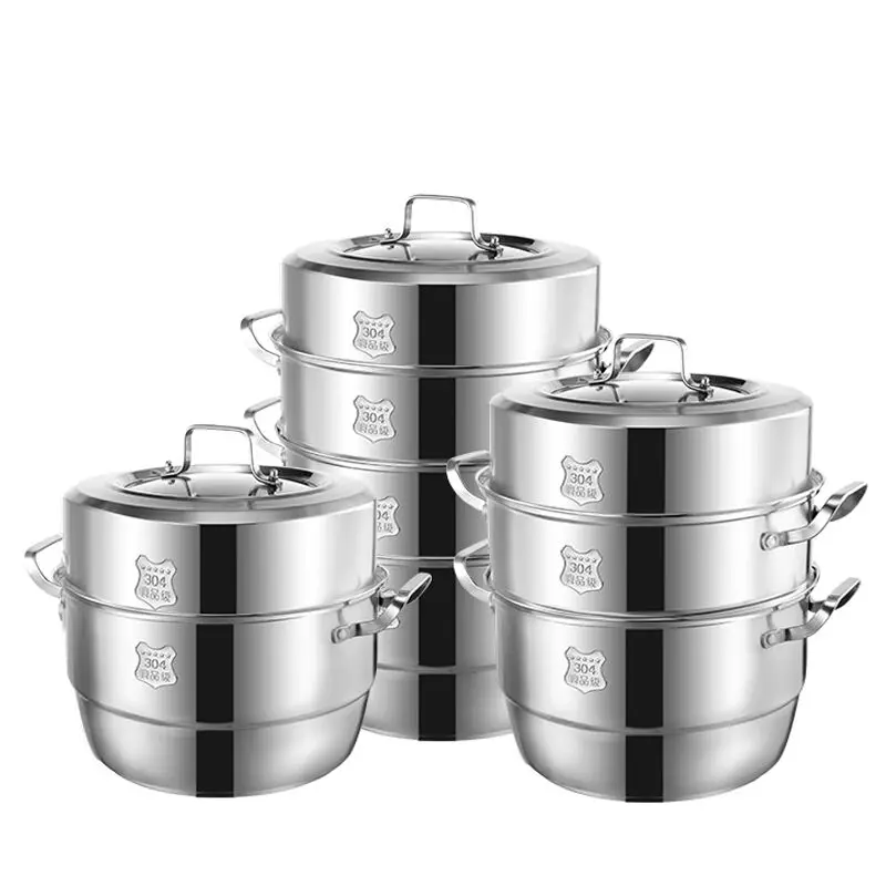 100 304 Stainless steel Double boilers kitchen cookware soup stew pot