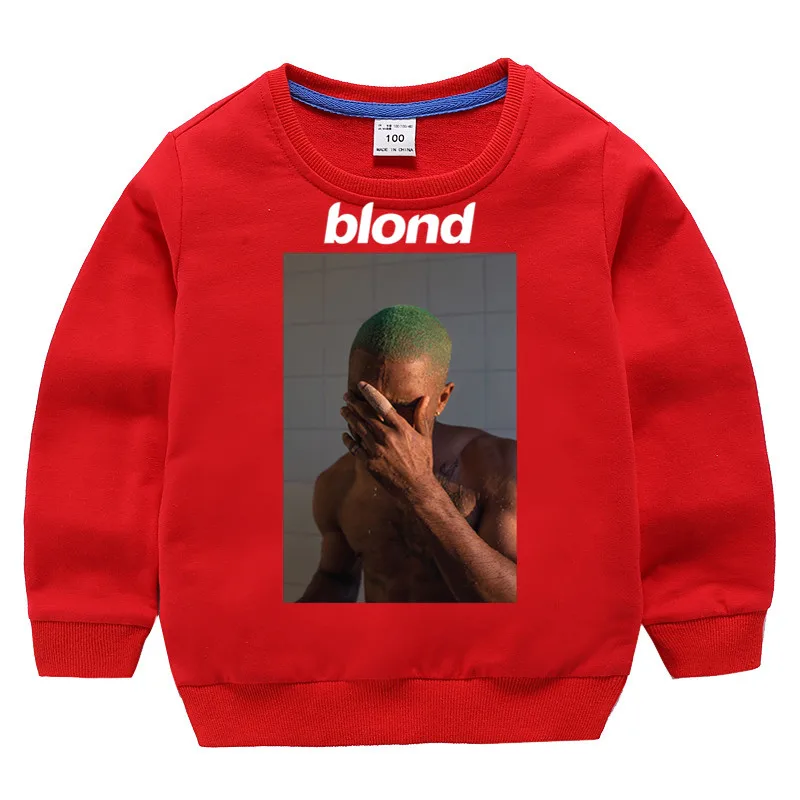 Детский рисунок Frank Ocean блондинка печати хлопковые толстовки с капюшоном девочки; дети хлопковые пуловеры, топы для маленьких мальчиков осенняя одежда - Цвет: T99A-Red