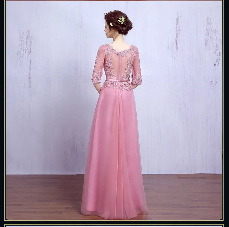 Розовые кружевные Новые Вечерние платья Длинные 2019 Модные Простые Свадебные платья больших размеров элегантное платье для гостей Abito Da
