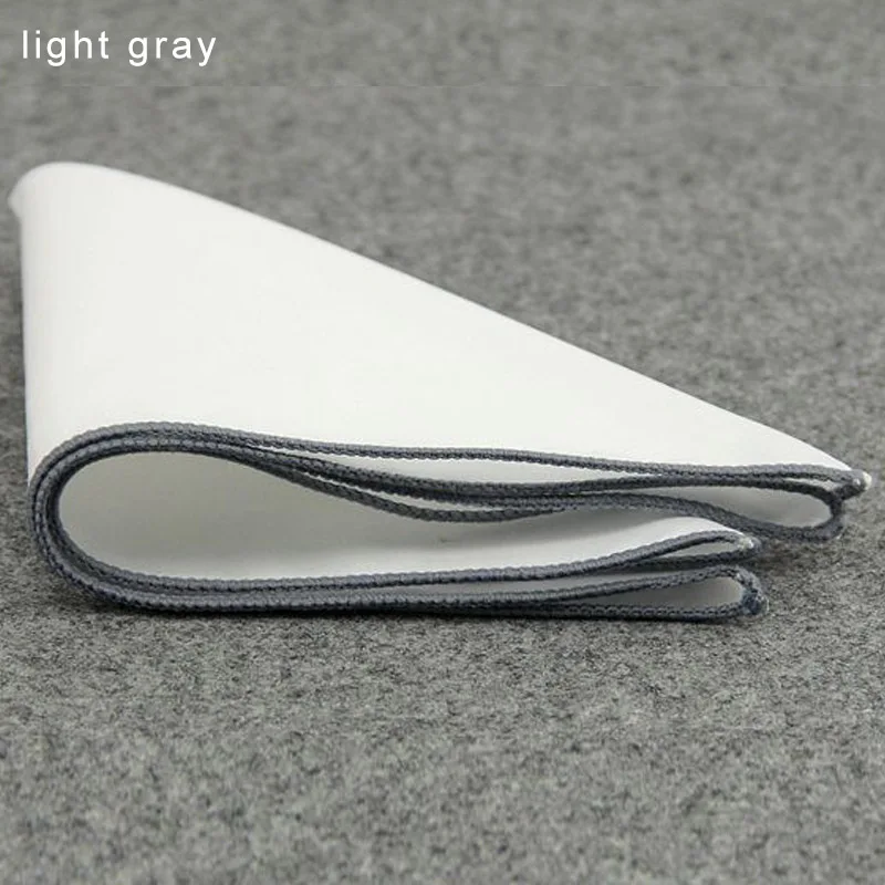 light gray Цветные подарочные носовые платки с окантовкой, деловые принадлежности для свадебной вечеринки, Карманный платок 23*23 см, белый Хлопковый носовой платок для отдыха, 1 шт - Цвет: light gray
