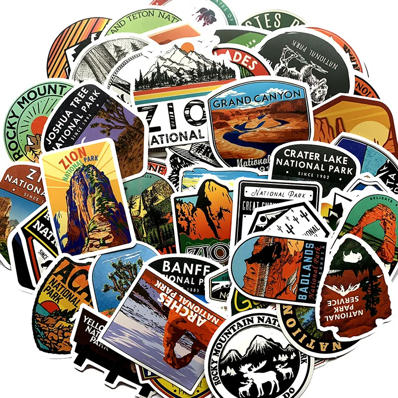 10/30/50PCS National Park Zoo Icon Stickers for Waterproof Decal Laptop Motorcycle Luggage Snowboard Fridge Phone Car,wall stickers