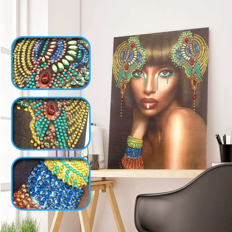 Beauty 5D Special Shaped Diamond Painting Embroidery Needlework Rhinestone Crystal Cross Craft Stitch Kit DIY Q6PE