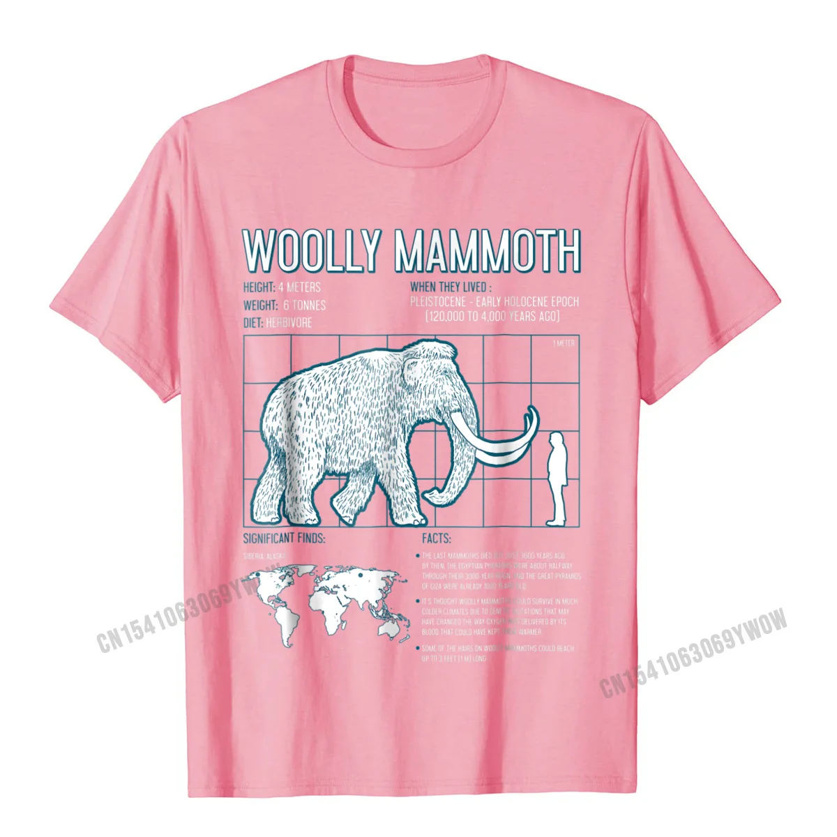 Europe Tees Brand Short Sleeve Men T Shirt TpicOriginaltitle Summer Thanksgiving Day Tee-Shirts Round Collar Wholesale Woolly Mammoth Shirt Facts Extinct Animals Vintage Gifts__1015 pink