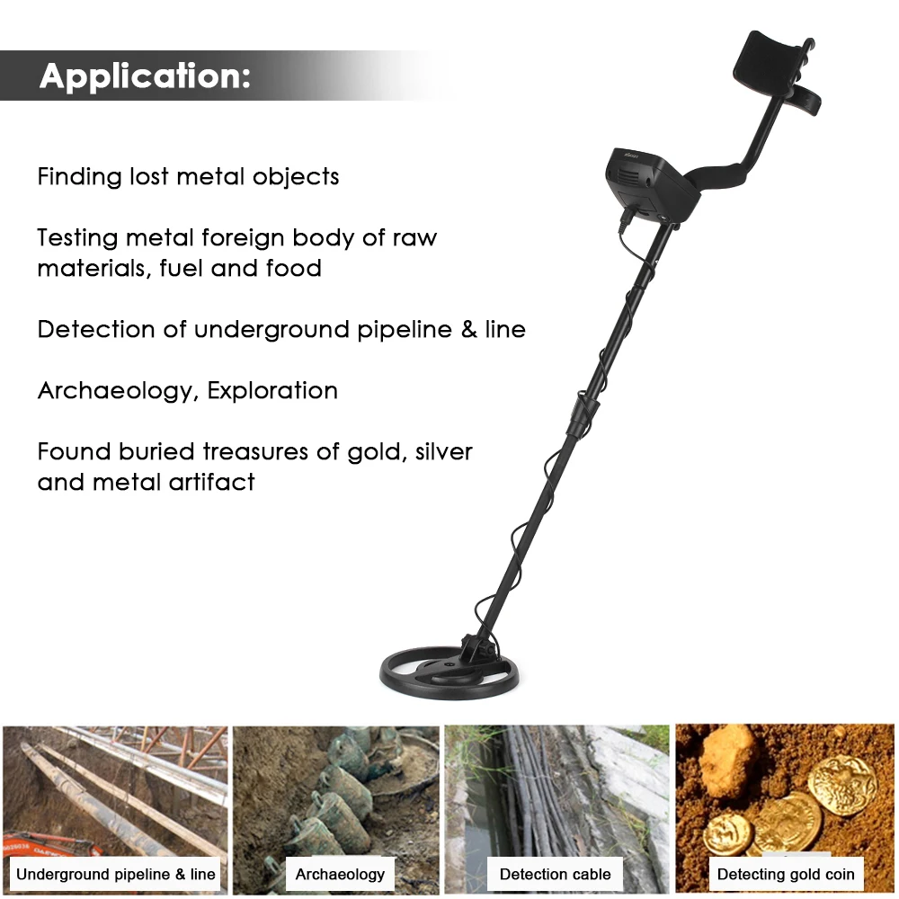 

KKmoon Underground Metal Detector Lightweight Portable Ground Nugget Detector Gold Digger Treasure Hunter