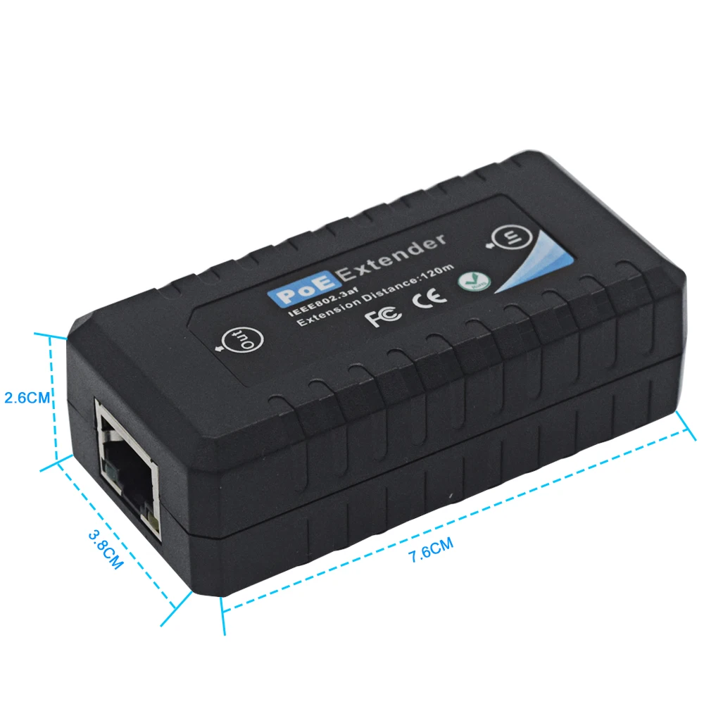 Новейший расширитель PoE IEEE802.3af для IP cctv камеры syestem дальность передачи 120 метров